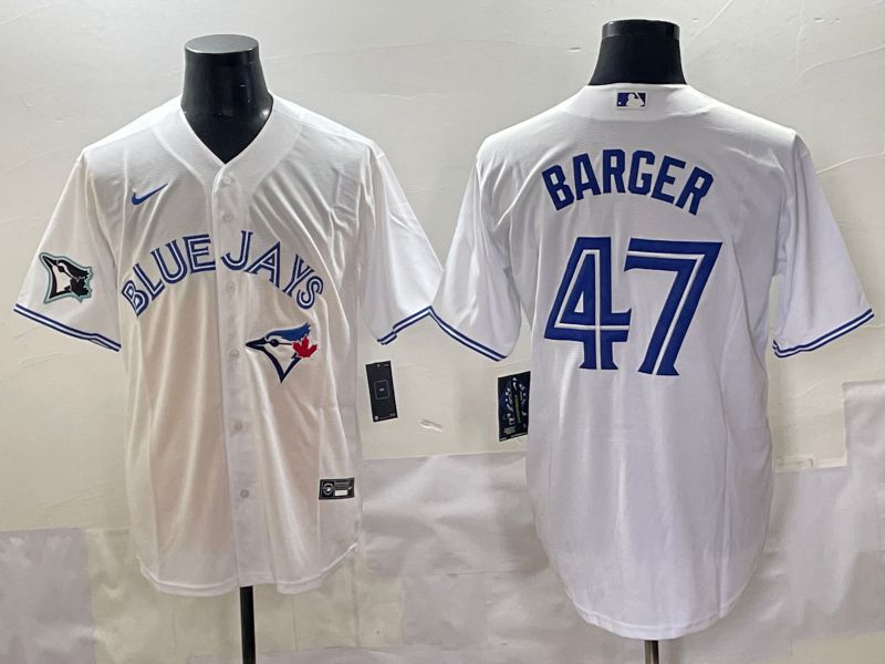 Men 2025 Toronto Blue Jays #47 Barger White Game Nike MLB Jersey style 2